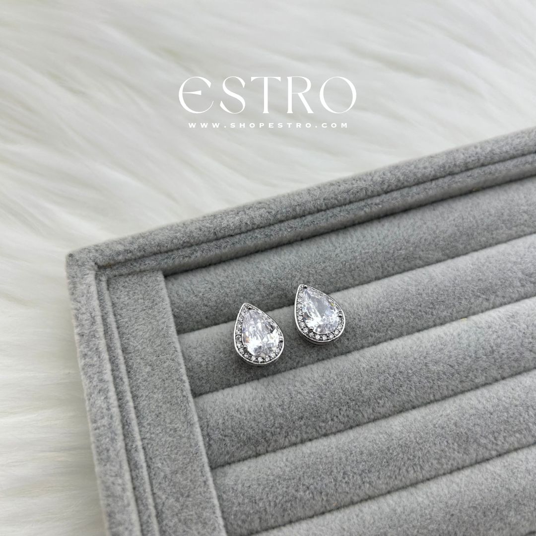 PEAR ZIRCON EARRING