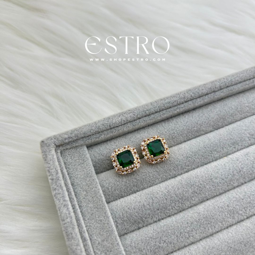 EMERALD GOLD EARRING